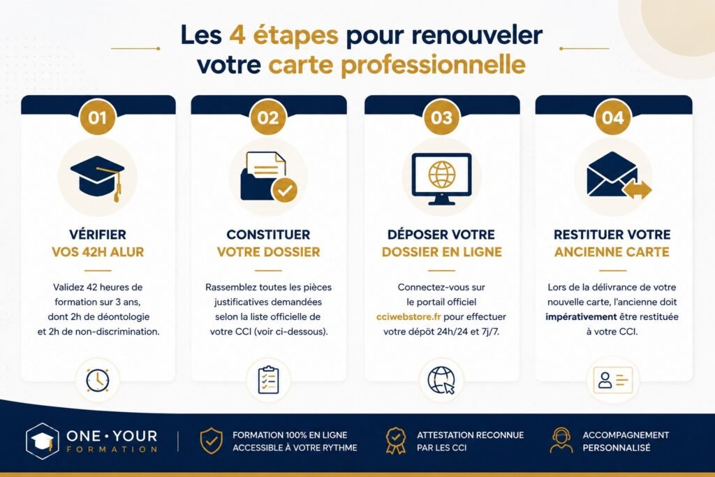 Les 4 étapes pour renouveler votre carte professionnelle